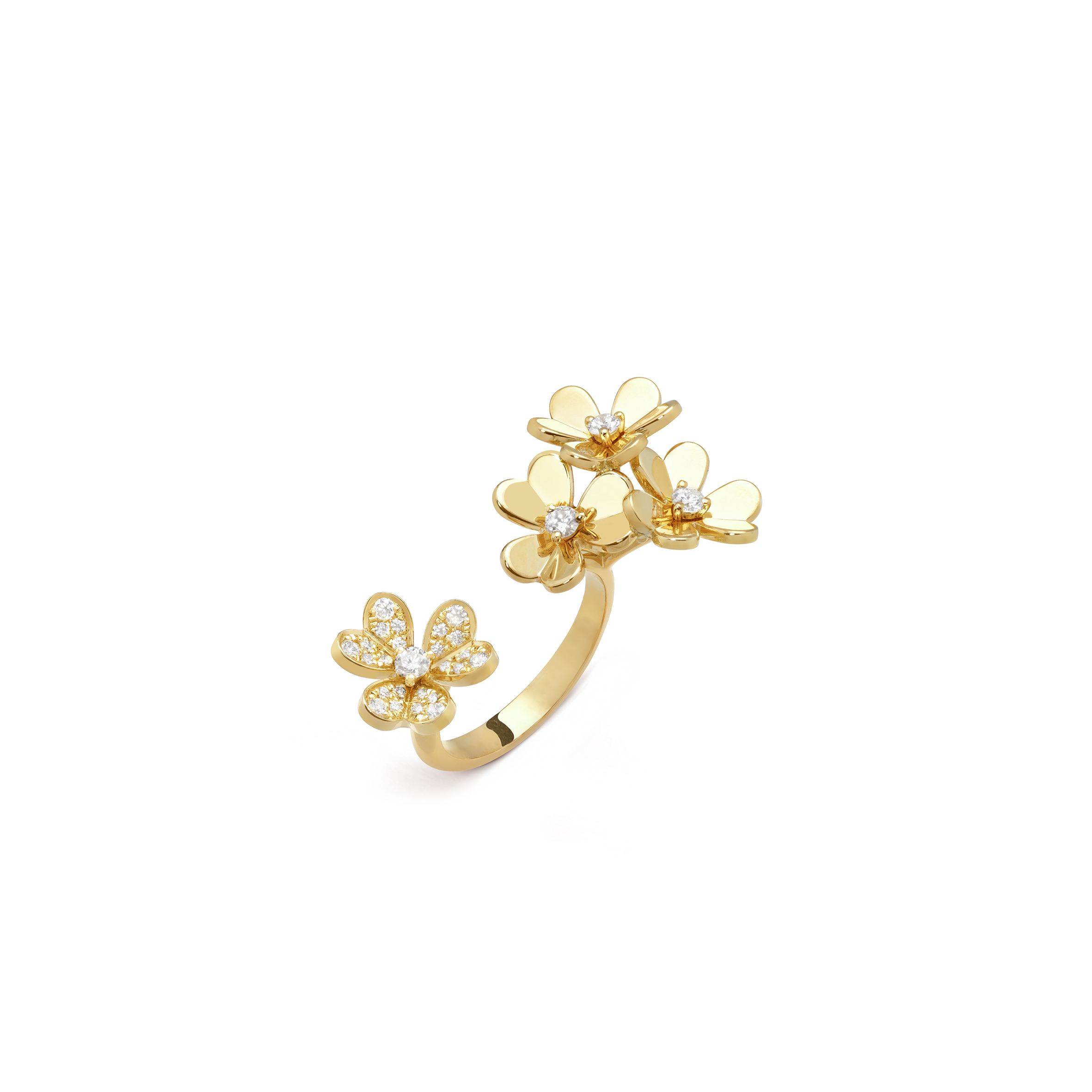 VAN CLEEF ARPELS FRIVOLE BETWEEN THE FINGER RING - YELLOW GOLD, DIAMOND  VCARP3W500